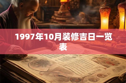 1997年10月装修吉日一览表