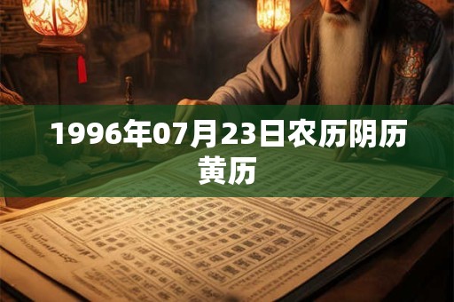 1996年07月23日农历阴历黄历