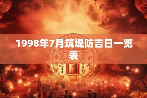 1998年7月筑堤防吉日一览表