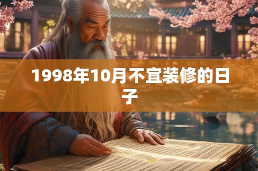 1998年10月不宜装修的日子