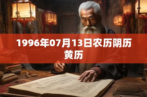 1996年07月13日农历阴历黄历
