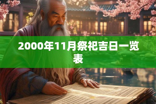 2000年11月祭祀吉日一览表