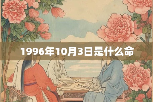 1996年10月3日是什么命