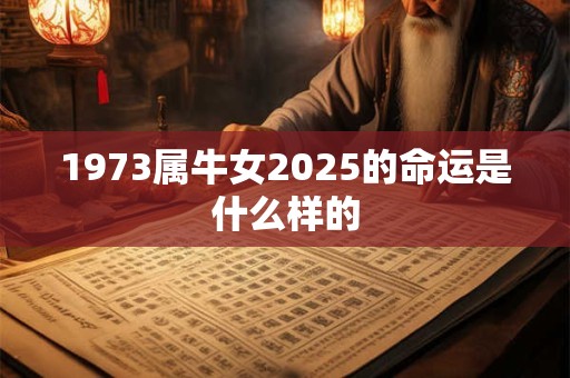 1973属牛女2025的命运是什么样的