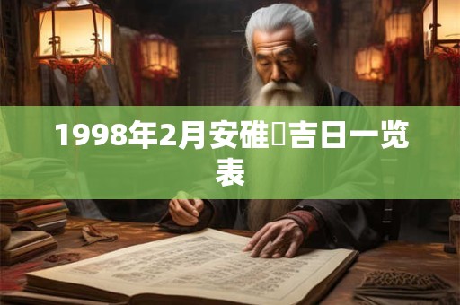 1998年2月安碓硙吉日一览表