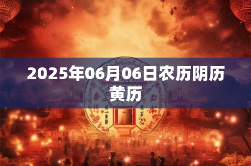 2025年06月06日农历阴历黄历
