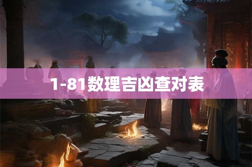 1-81数理吉凶查对表