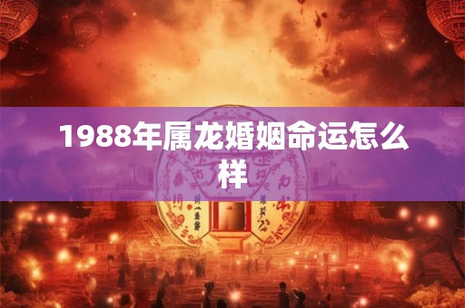 1988年属龙婚姻命运怎么样