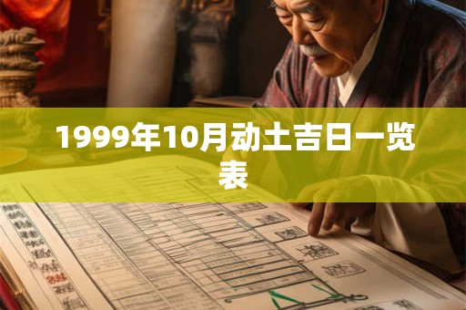 1999年10月动土吉日一览表