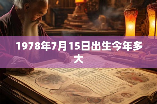 1978年7月15日出生今年多大