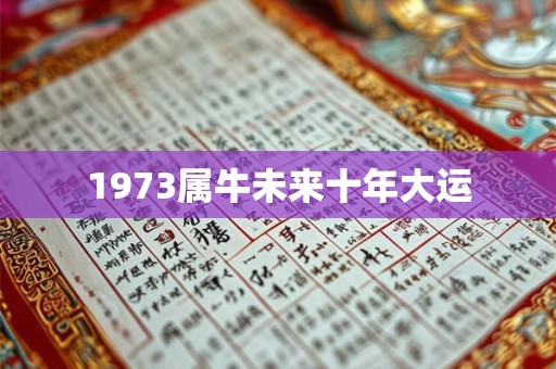 1973属牛未来十年大运