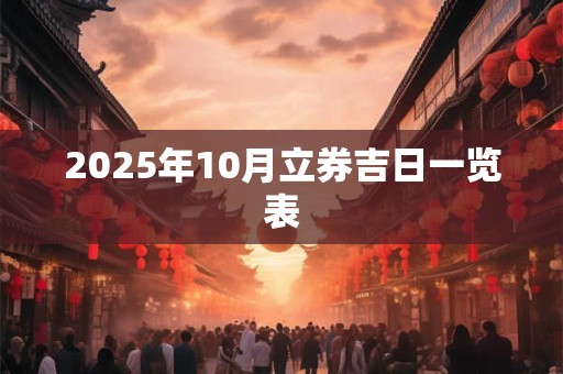 2025年10月立券吉日一览表