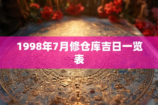 1998年7月修仓库吉日一览表