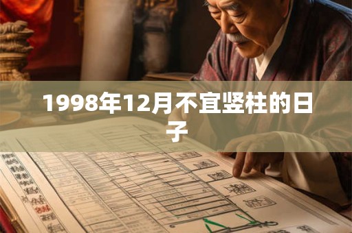 1998年12月不宜竖柱的日子