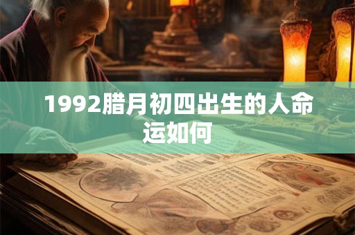 1992腊月初四出生的人命运如何