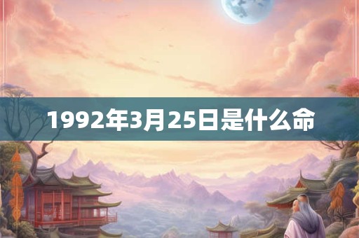 1992年3月25日是什么命