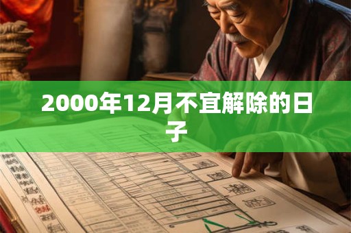 2000年12月不宜解除的日子