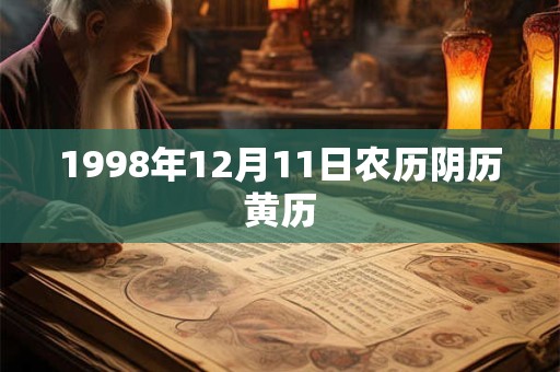 1998年12月11日农历阴历黄历