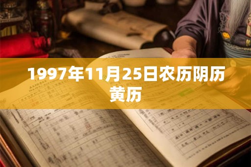 1997年11月25日农历阴历黄历