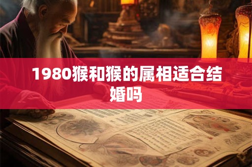 1980猴和猴的属相适合结婚吗