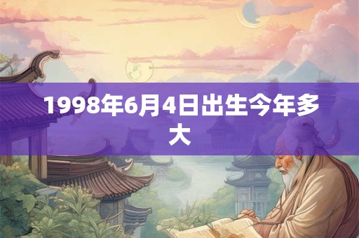1998年6月4日出生今年多大