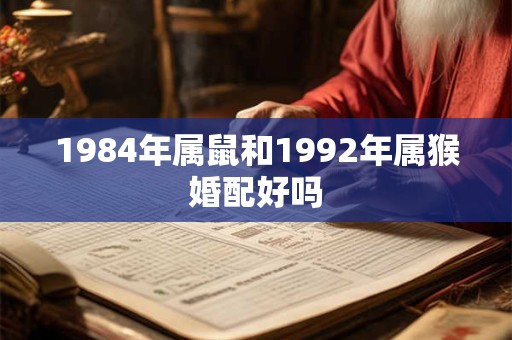 1984年属鼠和1992年属猴婚配好吗
