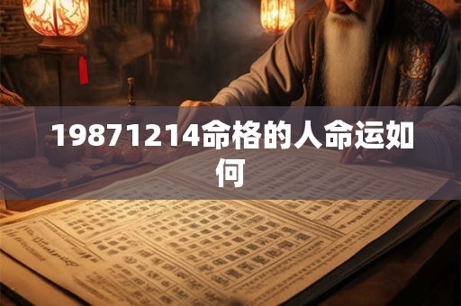 19871214命格的人命运如何