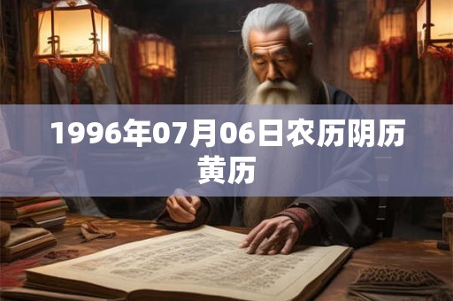 1996年07月06日农历阴历黄历