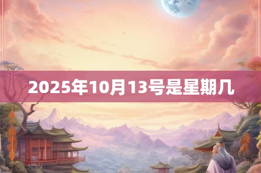 2025年10月13号是星期几