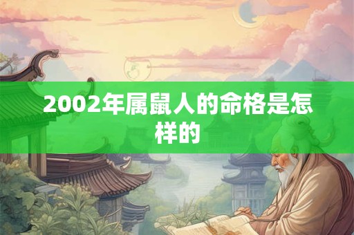 2002年属鼠人的命格是怎样的