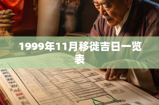 1999年11月移徙吉日一览表