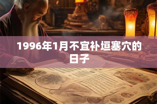 1996年1月不宜补垣塞穴的日子