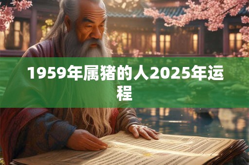 1959年属猪的人2025年运程