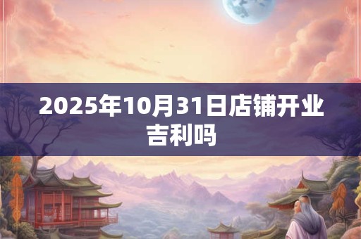 2025年10月31日店铺开业吉利吗