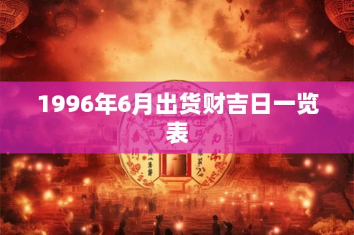 1996年6月出货财吉日一览表