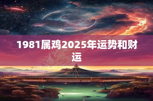 1981属鸡2025年运势和财运