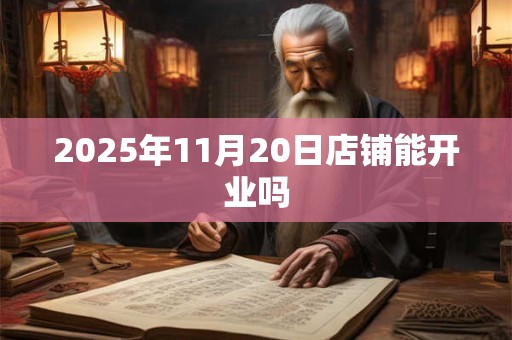 2025年11月20日店铺能开业吗