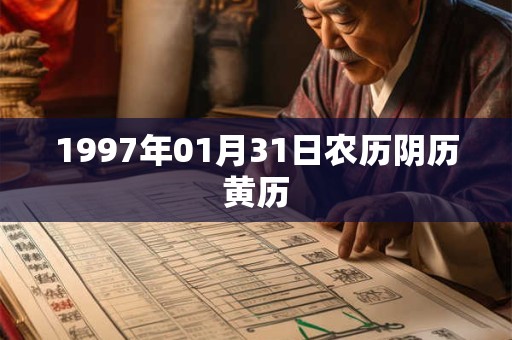 1997年01月31日农历阴历黄历