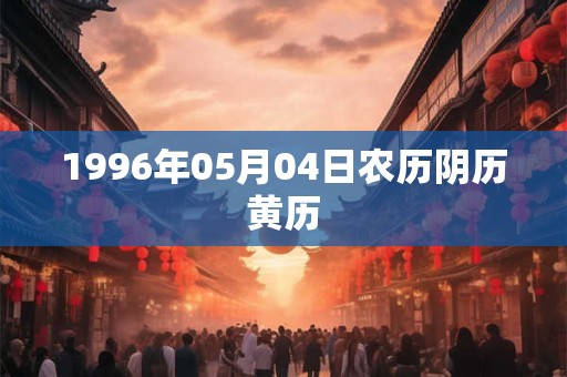 1996年05月04日农历阴历黄历