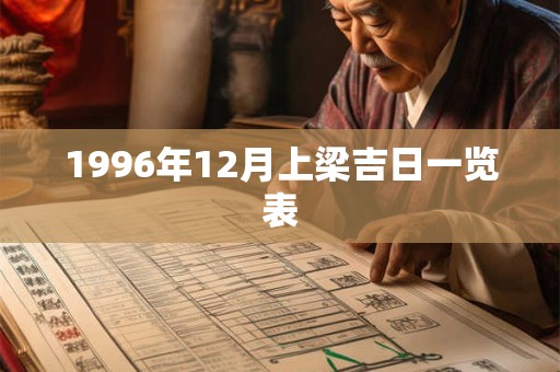 1996年12月上梁吉日一览表