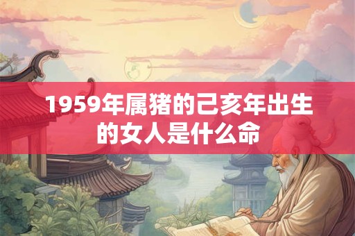 1959年属猪的己亥年出生的女人是什么命