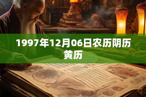 1997年12月06日农历阴历黄历