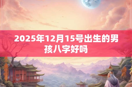 2025年12月15号出生的男孩八字好吗