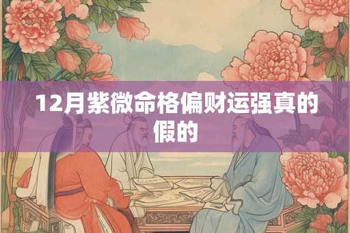 12月紫微命格偏财运强真的假的 12月紫微命格偏财运强真的假的