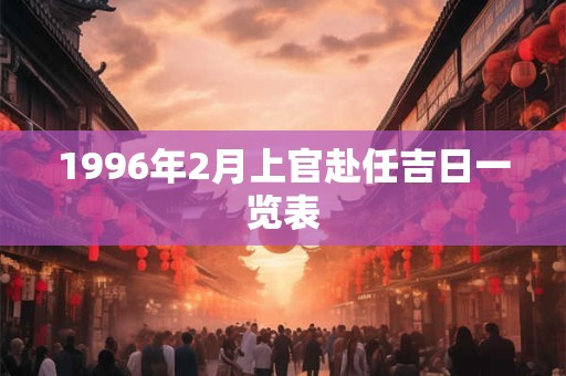 1996年2月上官赴任吉日一览表