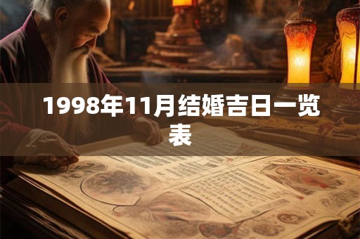 1998年11月结婚吉日一览表