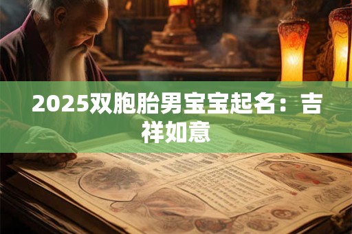 2025双胞胎男宝宝起名：吉祥如意