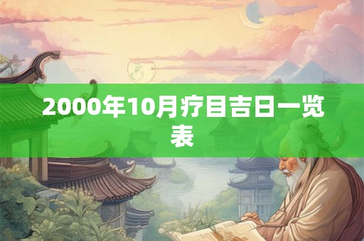 2000年10月疗目吉日一览表
