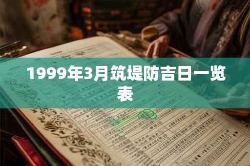 1999年3月筑堤防吉日一览表