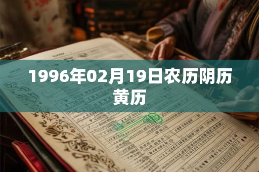 1996年02月19日农历阴历黄历